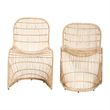 bali & pari Rosalba Light Honey Rattan 2-Piece S-Curve Dining Chair Set