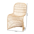 bali & pari Rosalba Light Honey Rattan 2-Piece S-Curve Dining Chair Set