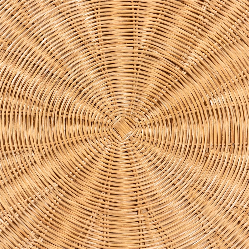bali & pari Abena Bohemian Scalloped Light Honey Rattan Dining Table