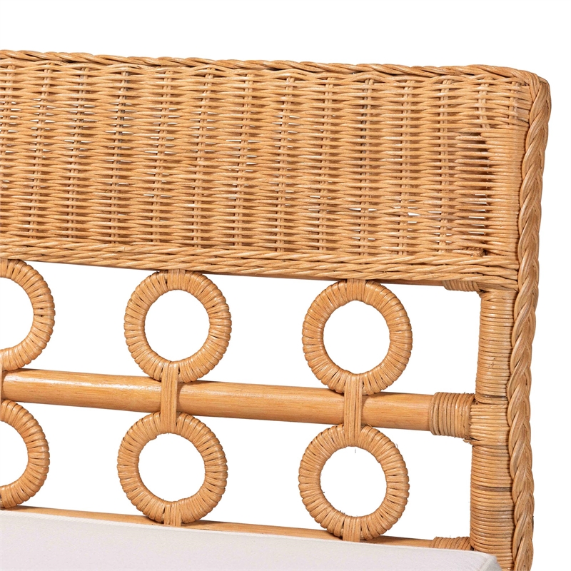 bali & pari Oxford Bohemian Light Honey Rattan Dining Bench
