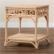 bali & pari Oxford Braided Natural Rattan End Table with Shelf