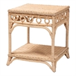 bali & pari Oxford Braided Natural Rattan End Table with Shelf