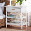 bali & pari Akane Natural Rattan Nightstand with Drawer and Open Shelves