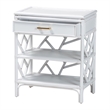 bali & pari Daina Natural Rattan Nightstand with Drawer and Open Shelves