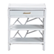 bali & pari Daina Natural Rattan Nightstand with Drawer and Open Shelves