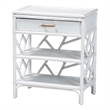 bali & pari Daina Natural Rattan Nightstand with Drawer and Open Shelves
