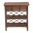 bali & pari Akane Natural Rattan Nightstand with Drawer and Open Shelves