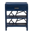 bali & pari Daina Natural Rattan Nightstand with Drawer and Open Shelves