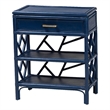 bali & pari Daina Natural Rattan Nightstand with Drawer and Open Shelves