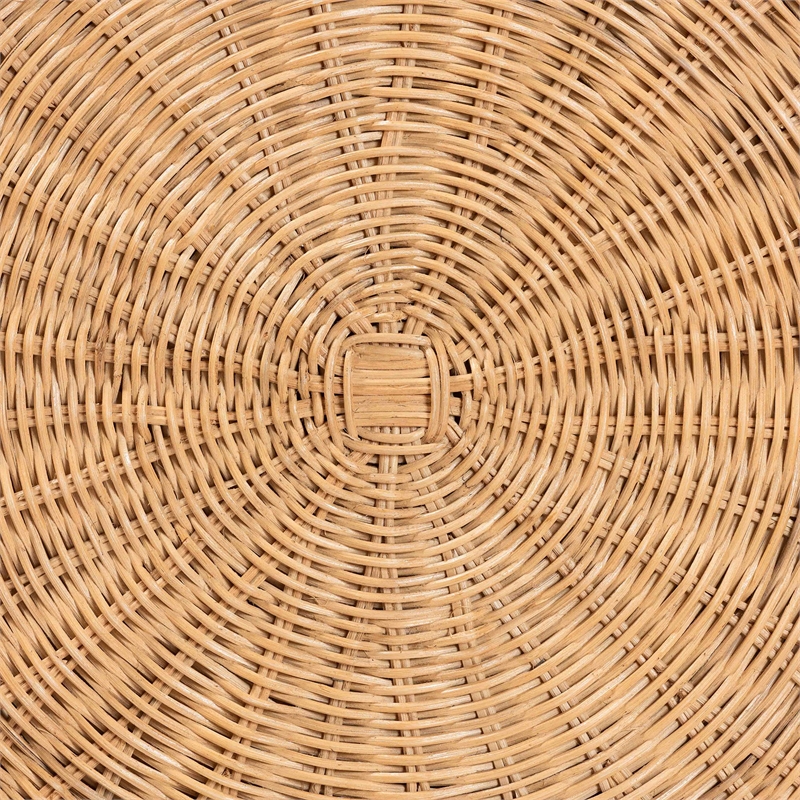 bali & pari Avalon Scallop Natural Rattan Pedestal Side Table