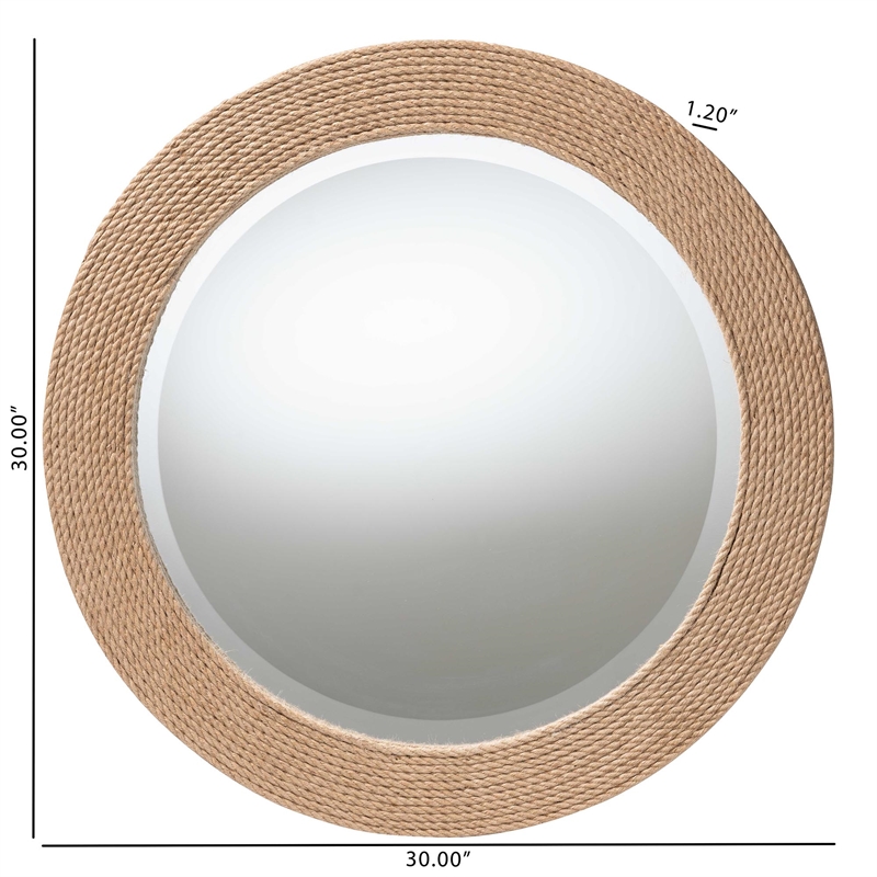 bali & pari Nieva Round Woven Rope Mirror