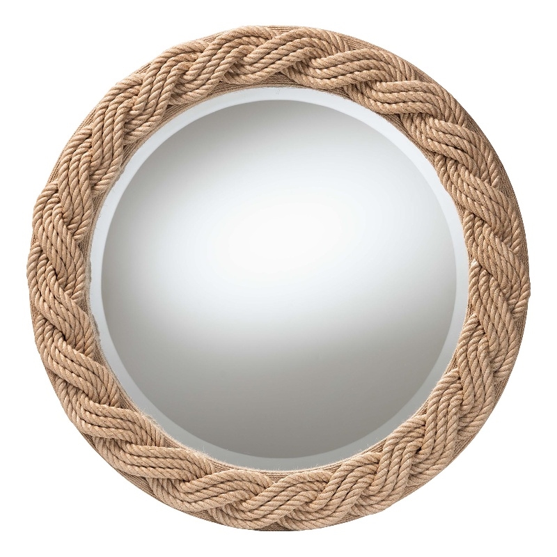 bali & pari Romana Braided Rope Brown Mirror