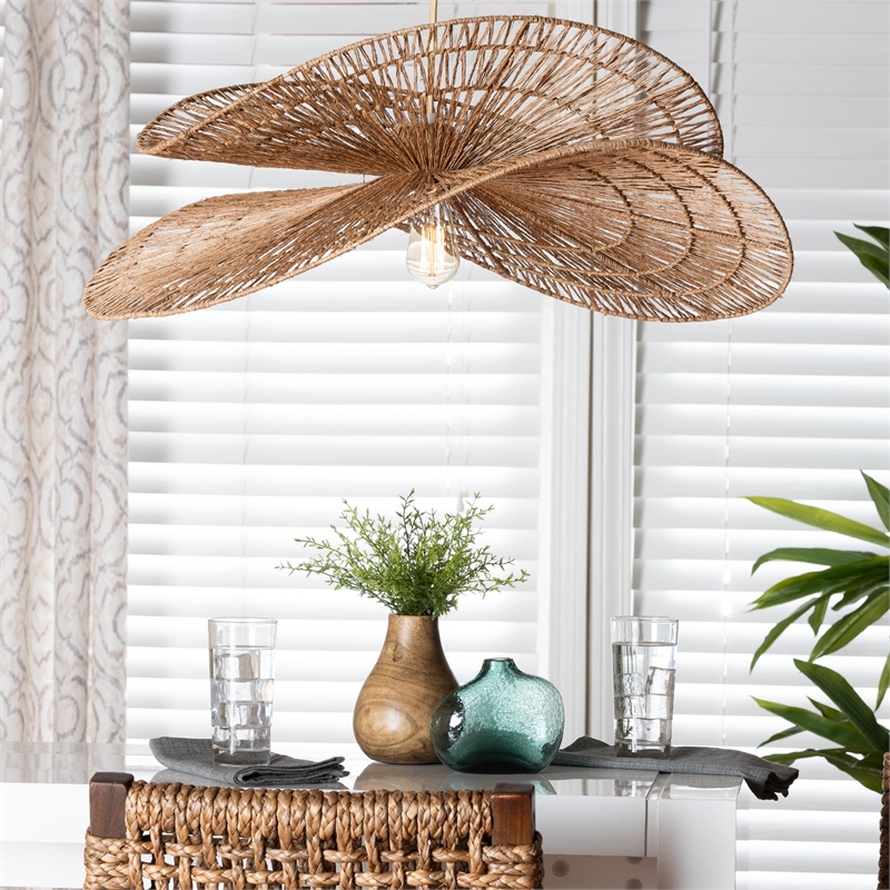 bali & pari Theanna Woven Jute Pendant Lampshade