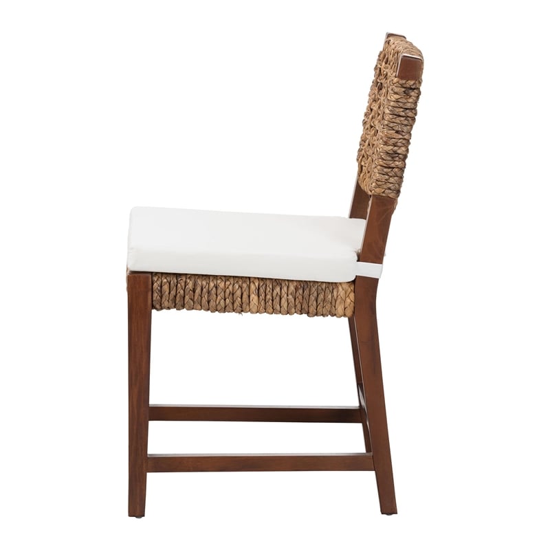 bali & pari Alise Handwoven Seagrass Dining Chair with Mahogany Wood Frame