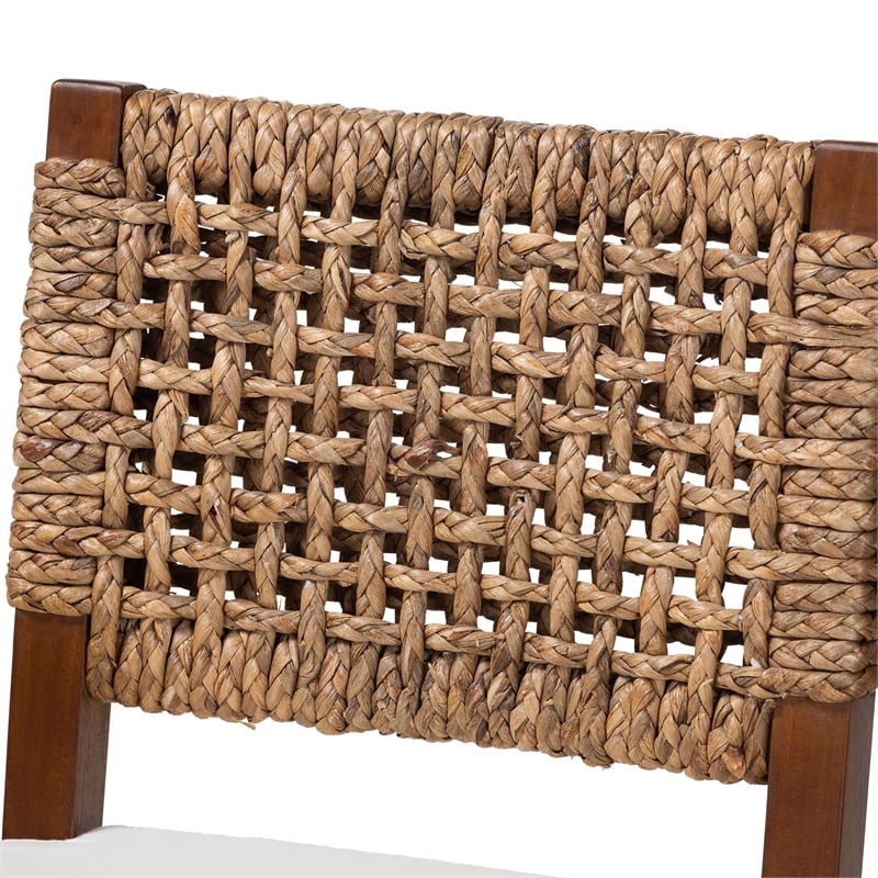 bali & pari Alise Handwoven Seagrass Dining Chair with Mahogany Wood Frame