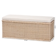 bali & pari Barid Braided Rattan Storage Bench with Cushioned Lift-Top Lid
