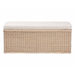 bali & pari Barid Braided Rattan Storage Bench with Cushioned Lift-Top Lid
