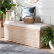 bali & pari Barid Braided Rattan Storage Bench with Cushioned Lift-Top Lid