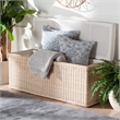 bali & pari Barid Braided Rattan Storage Bench with Cushioned Lift-Top Lid