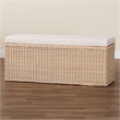 bali & pari Barid Braided Rattan Storage Bench with Cushioned Lift-Top Lid