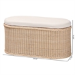 bali & pari Barid Braided Rattan Storage Bench with Cushioned Lift-Top Lid