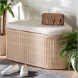 bali & pari Barid Braided Rattan Storage Bench with Cushioned Lift-Top Lid