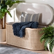 bali & pari Barid Braided Rattan Storage Bench with Cushioned Lift-Top Lid