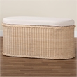 bali & pari Barid Braided Rattan Storage Bench with Cushioned Lift-Top Lid