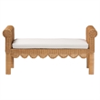 bali & pari Reiko Handwoven Natural Rattan Bench with Scalloped Detailing