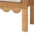 bali & pari Reiko Handwoven Natural Rattan Bench with Scalloped Detailing