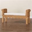 bali & pari Reiko Handwoven Natural Rattan Bench with Scalloped Detailing