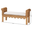 bali & pari Reiko Handwoven Natural Rattan Bench with Scalloped Detailing