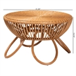 bali & pari Abel Natural Rattan Coffee Table with Splayed Legs