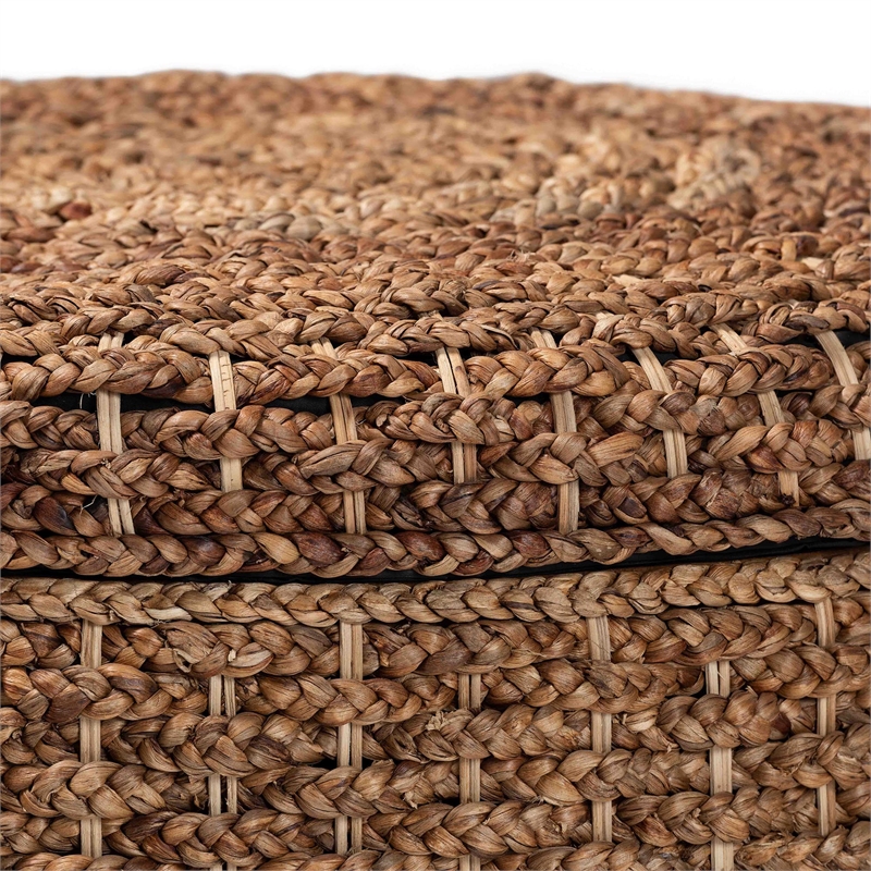 bali & pari Bailey Handwoven Seagrass Storage Ottoman with Lift-Top Lid
