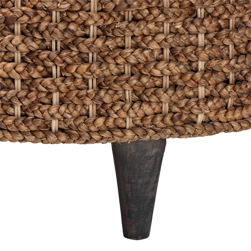 bali & pari Bailey Handwoven Seagrass Storage Ottoman with Lift-Top Lid