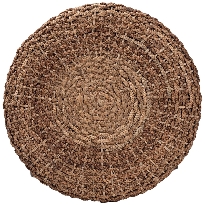 bali & pari Bailey Handwoven Seagrass Storage Ottoman with Lift-Top Lid