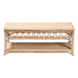 bali & pari Oxford Rattan Coffee Table with Shelf - Living Room Accent Table