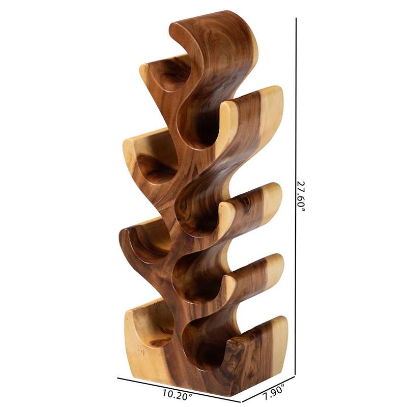 bali & pari Matana Wood Wine Rack with 8 Bottle Capacity Wine Organizer Stand