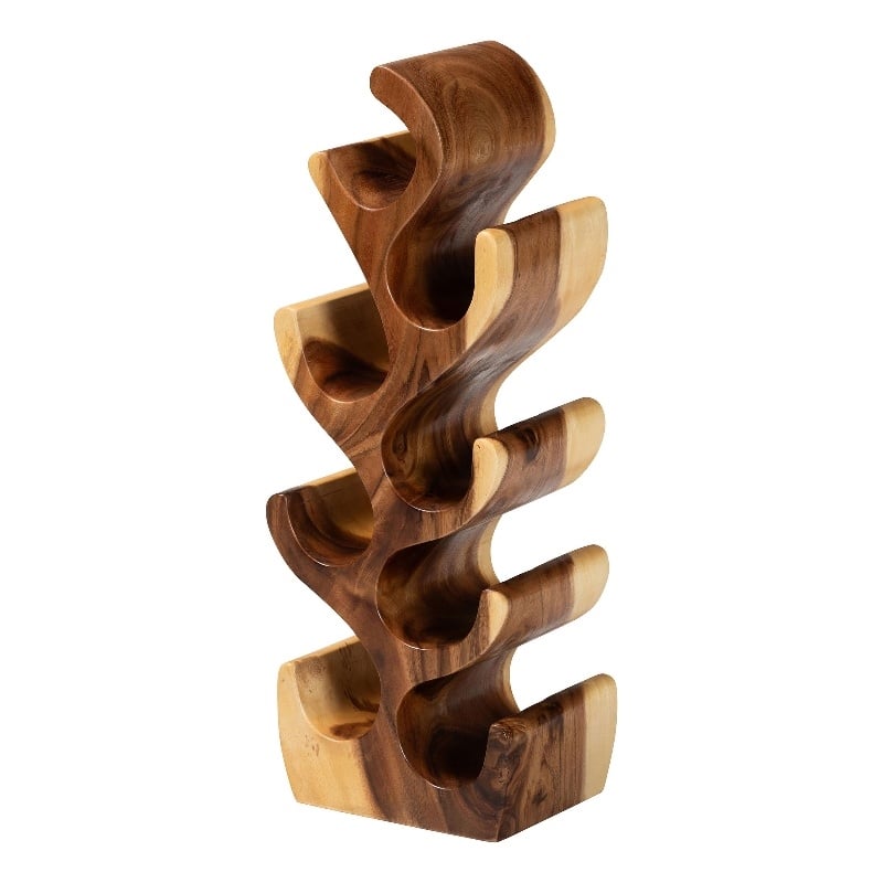bali & pari Matana Wood Wine Rack with 8 Bottle Capacity Wine Organizer Stand