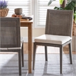 bali & pari Sofia Rattan Dining Chair Side Chair with Wood Frame Grey