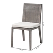 bali & pari Sofia Rattan Dining Chair Side Chair with Wood Frame Grey