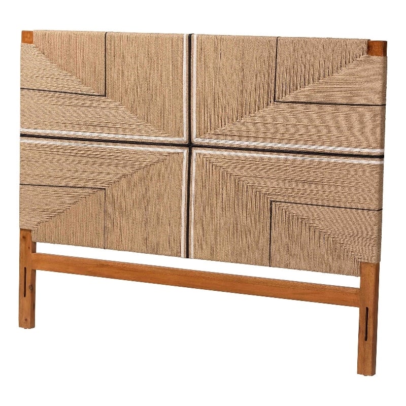 bali & pari Prita Headboard with Wood Frame Handwoven Backrest Panel King Size
