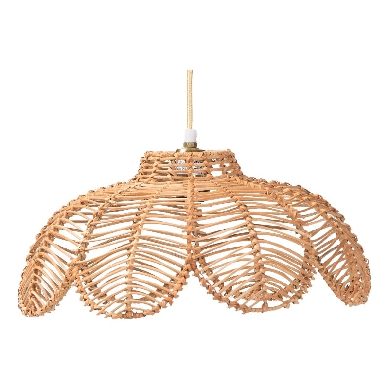 bali & pari Neorah Rattan Pendant Lampshade - Coastal Boho Ceiling Light Cover