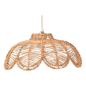 bali & pari Neorah Rattan Pendant Lampshade - Coastal Boho Ceiling Light Cover