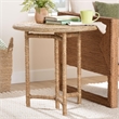 bali & pari Fumito Handwoven Seagrass End Table - Round Boho Side Table