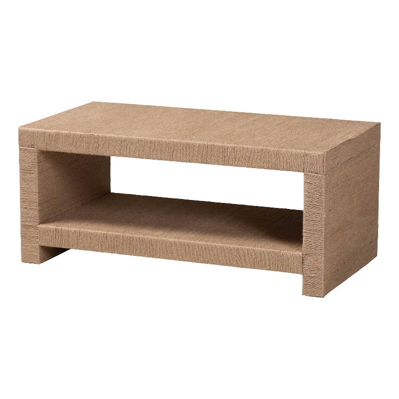 bali & pari Adaya Handwoven Jute Coffee Table - Rectangular Center Table