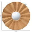 bali & pari Palm Scalloped Rattan Wall Mirror - Handwoven Wicker Round Mirror