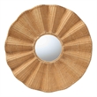 bali & pari Palm Scalloped Rattan Wall Mirror - Handwoven Wicker Round Mirror