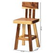 bali & pari Luli Suar Wood Counter Stool - Handcrafted Solid Wood Stool