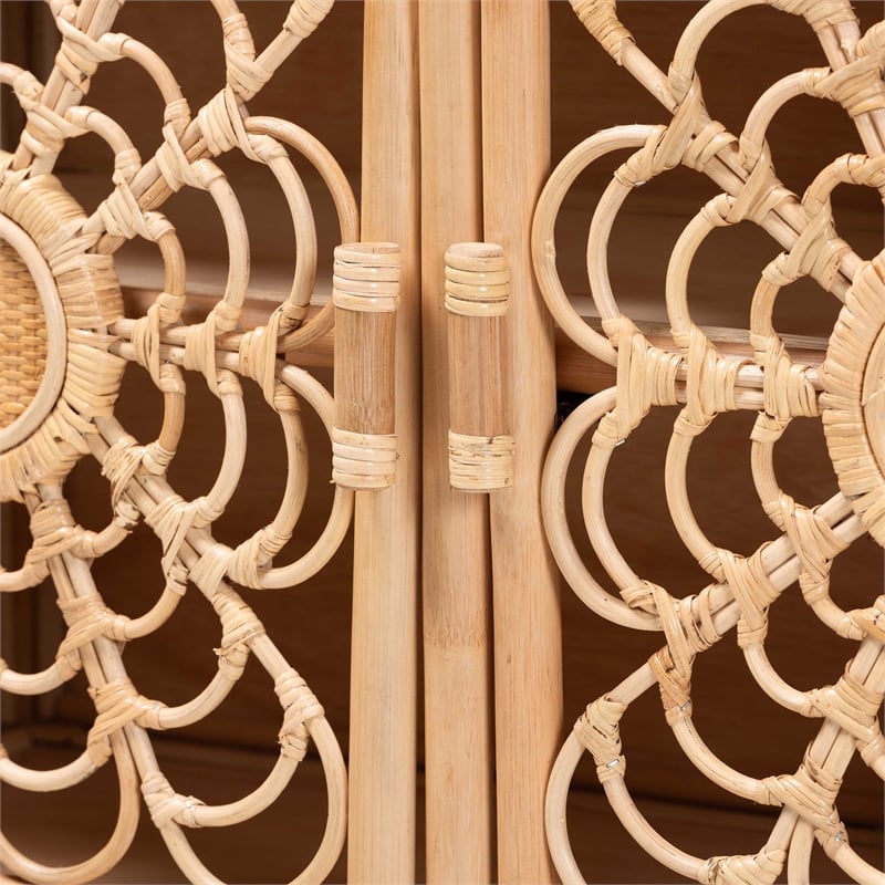 bali & pari Acelin Natural Rattan Storage Cabinet